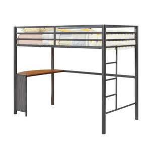 Coaster Twin Metal Loft Bed in Gunmetal - Bunk Bed Central