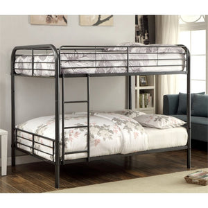 Furniture of America Capelli Full over Full Bunk Bed in Gun Metal - Bunk Bed Central