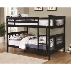 Coaster Full Over Full Bunk Bed in Black - Bunk Bed Central