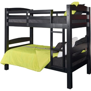 Powell Levi Twin over Twin Bunk Bed in Black - Bunk Bed Central